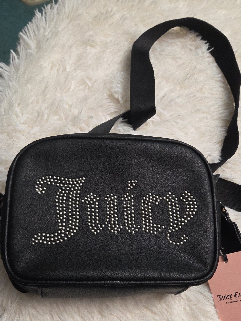 Juicy Couture Black Studded 'Juicy' Logo Crossbody Bag